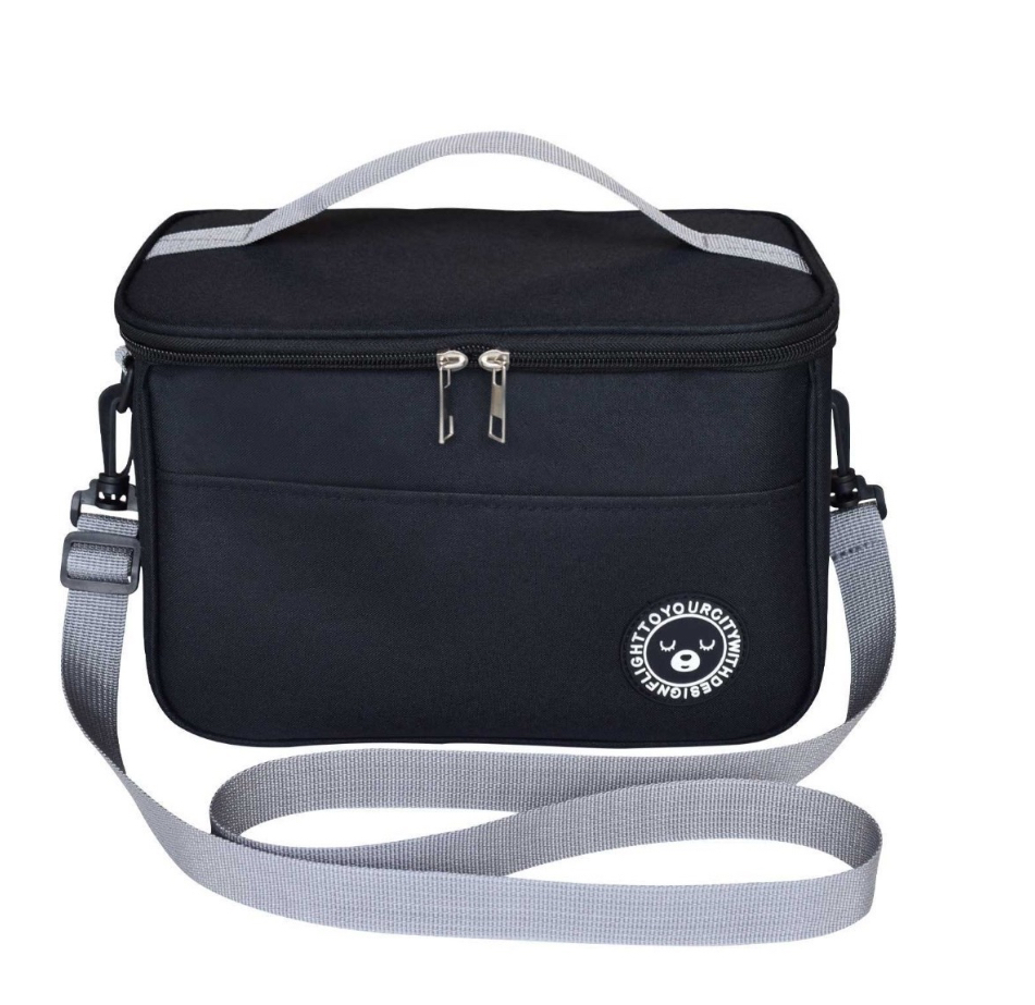 Bolsa Lonchera Térmica Para Trabajo Escolares Hombre Y Mujer negra