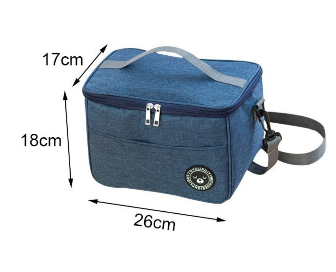 Bolsa Lonchera Térmica Para Trabajo Escolares Hombre Y Mujer negra