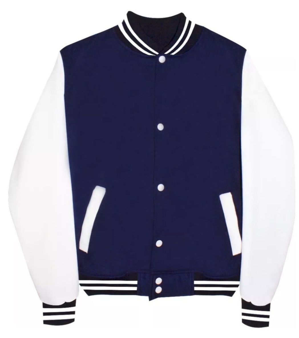 chamarra colegio universitaria azul marino - blanco 