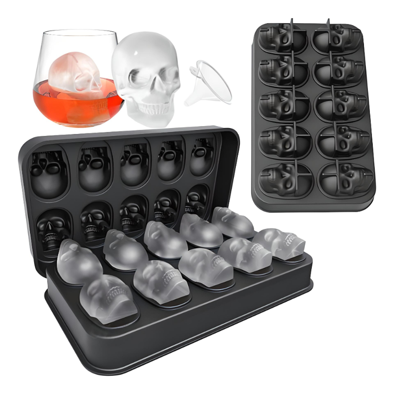 Molde De Hielo Calavera Craneo , Moldes Silicón Para Velas