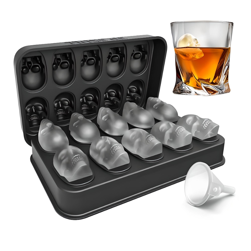 Molde De Hielo Calavera Craneo , Moldes Silicón Para Velas