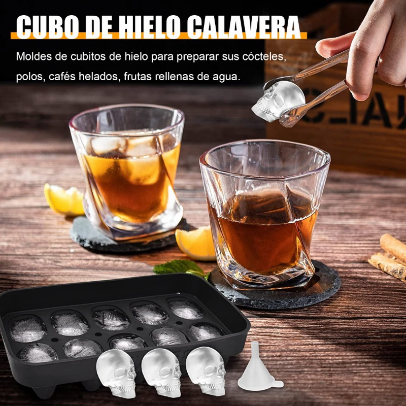 Molde De Hielo Calavera Craneo , Moldes Silicón Para Velas