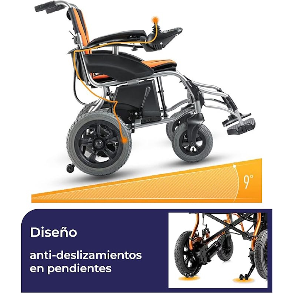 Silla De Ruedas Eléctrica S500 Handy Plegable Cromada HANDY BY HERGOM