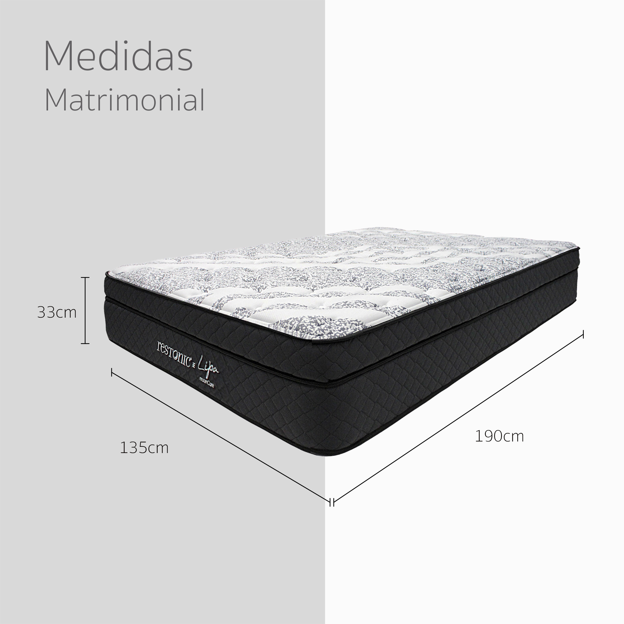 Colchón Restonic Tamaño Matrimonial Modelo Lipa