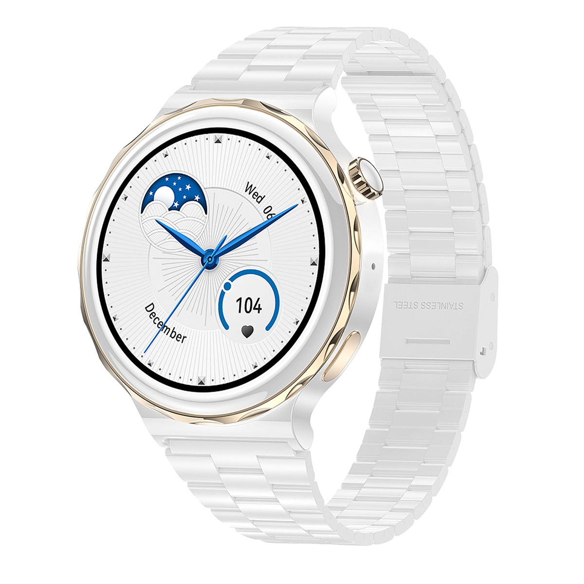 SmartWatch 2023: Monitorea tu salud, controla tu celular desde tu muñeca, GPS, Notificaciones y más. diseño redondo, fino y elegante para Dama