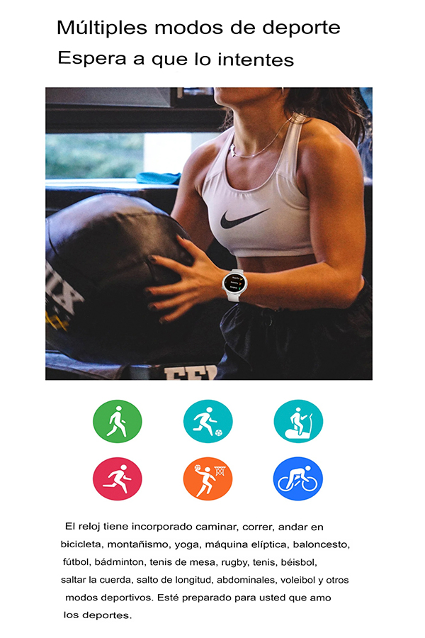 SmartWatch 2023: Monitorea tu salud, controla tu celular desde tu muñeca, GPS, Notificaciones y más. diseño redondo, fino y elegante para Dama