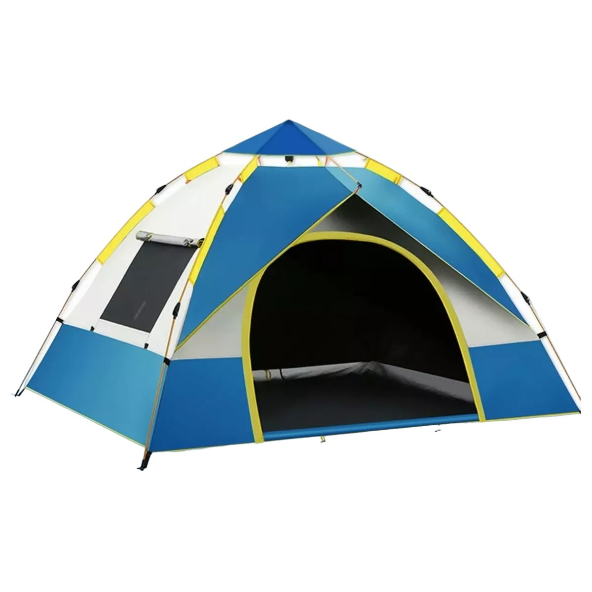 Casa De Camping Para 4 Personas Automática 2 Entradas Azul con blanco  Y Amarillo