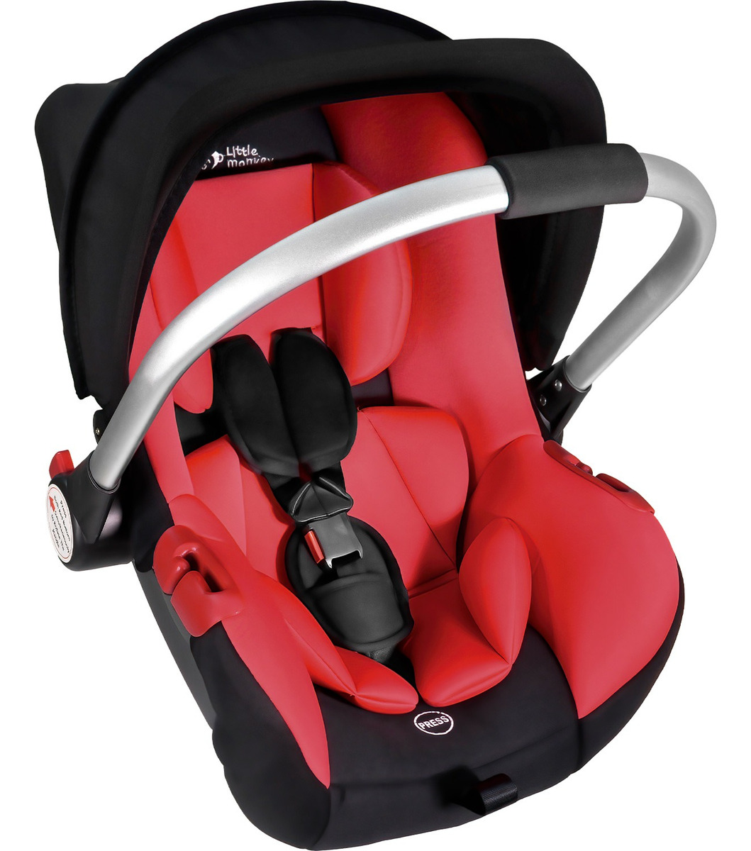 Asiento Portabebe Mecedora Tipo Moises Ergonomico Para Auto Rojo