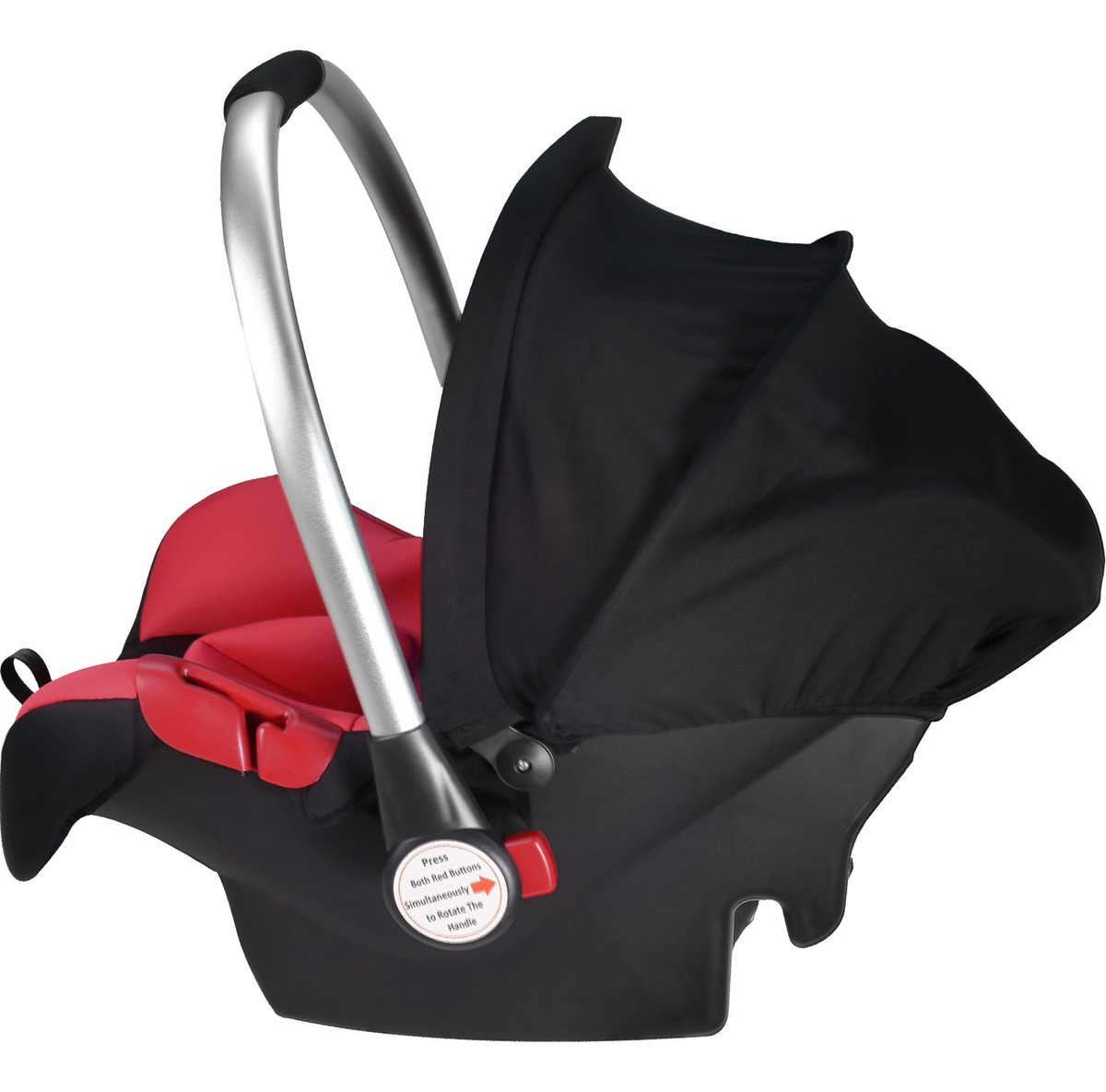 Asiento Portabebe Mecedora Tipo Moises Ergonomico Para Auto Rojo