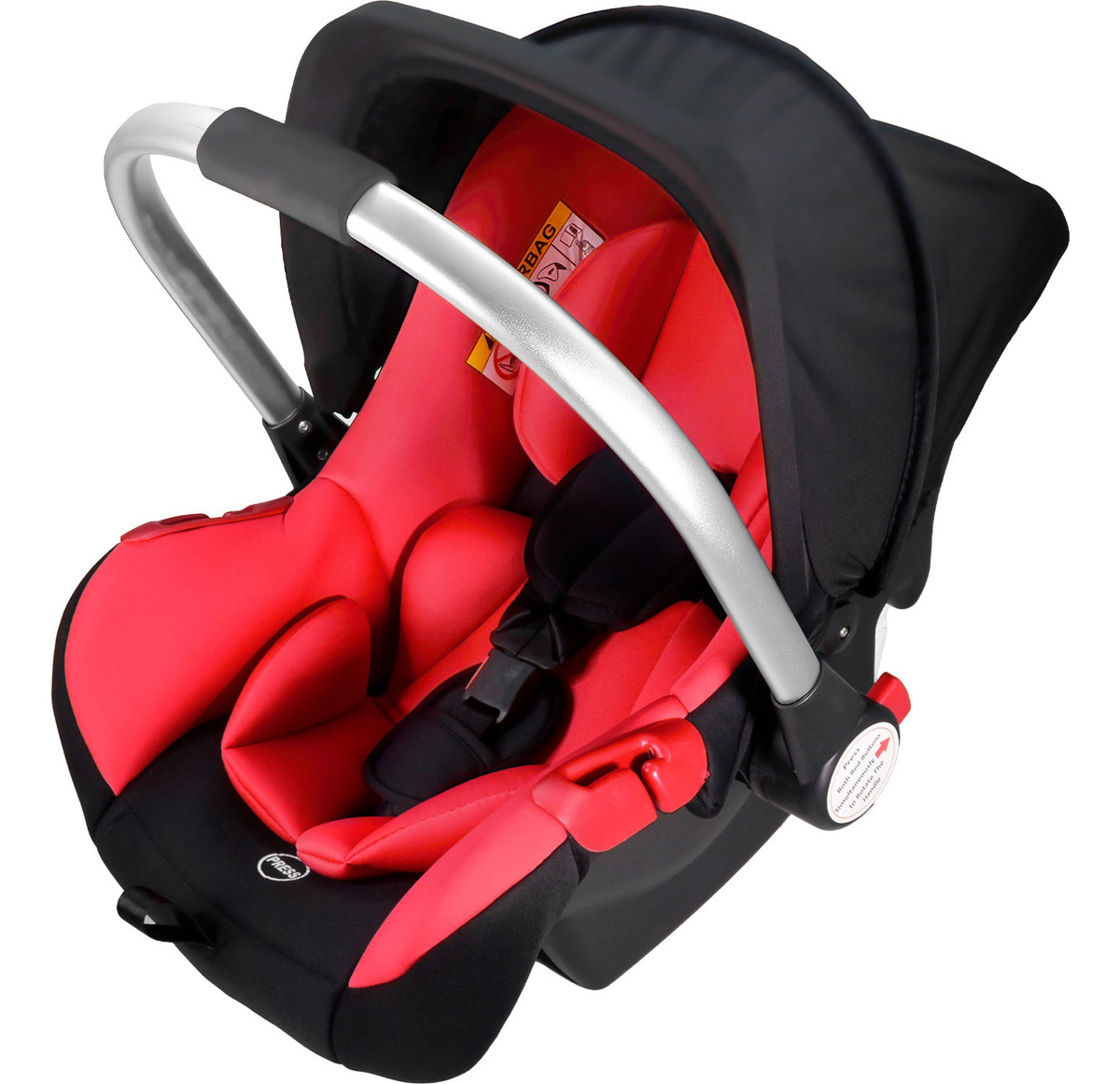 Asiento Portabebe Mecedora Tipo Moises Ergonomico Para Auto Rojo