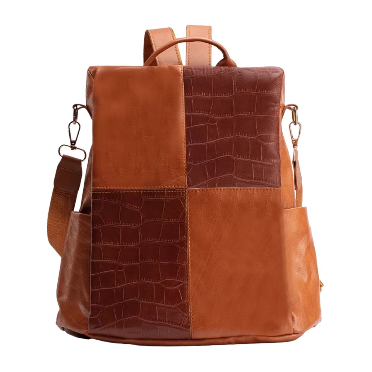 Mochila Para Mujer Dama Diseño De Costura Antirrobo Impermeable Marron