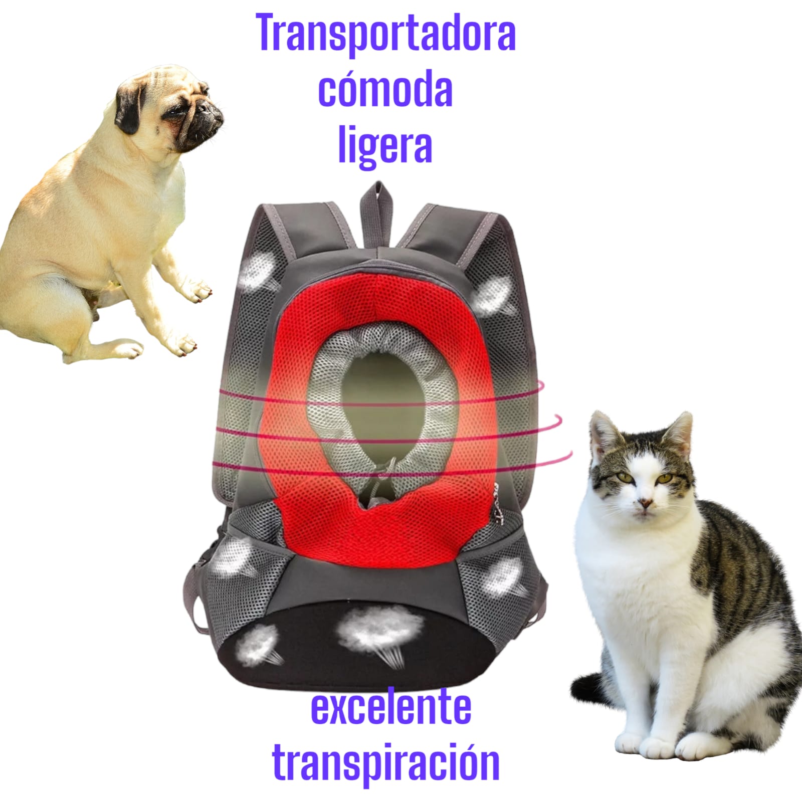 MOCHILA CANGURERA TRANSPORTADORA PARA MASCOTAS