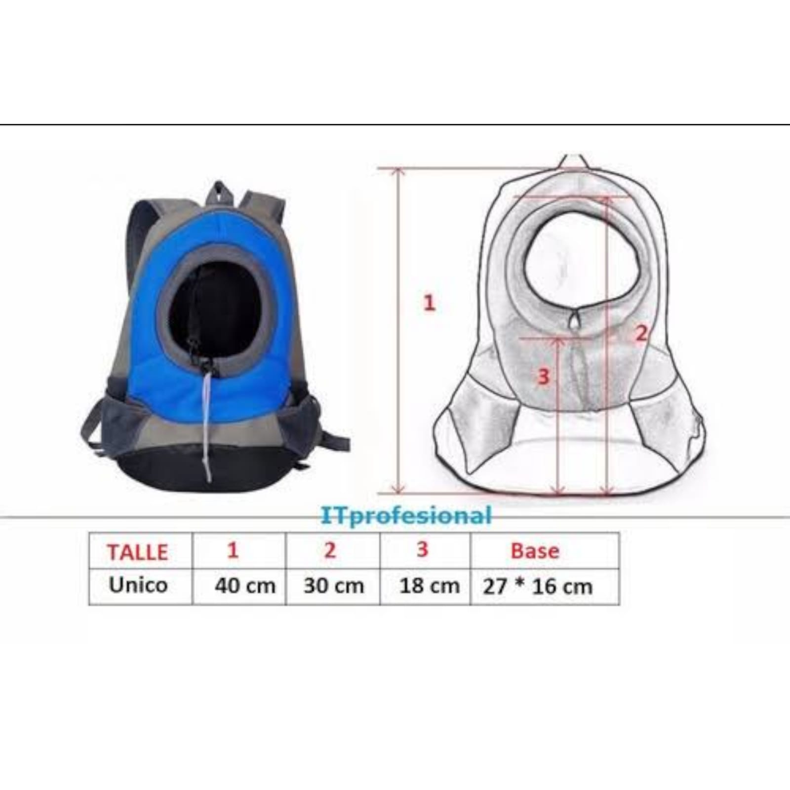 MOCHILA CANGURERA TRANSPORTADORA PARA MASCOTAS