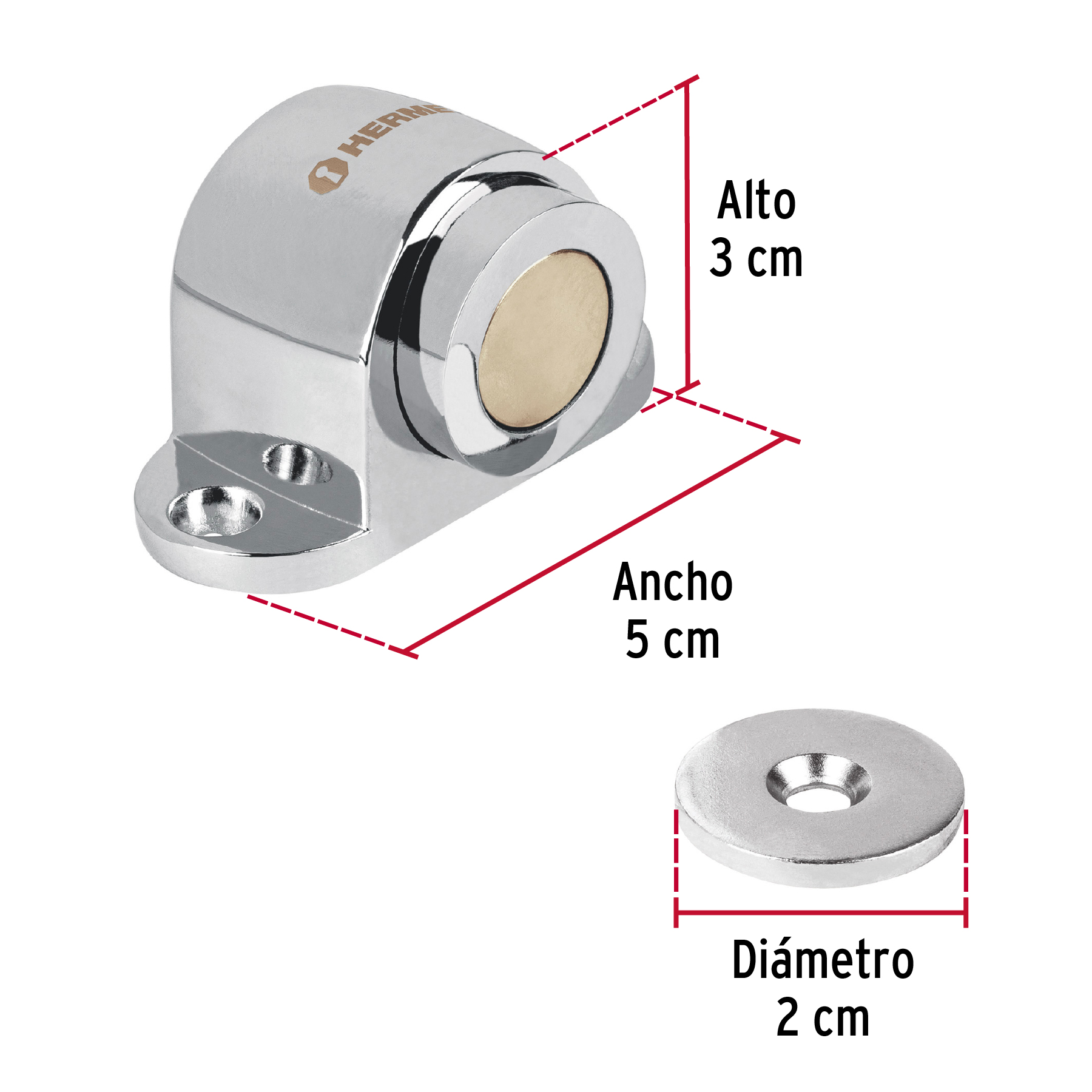 Tope Puerta Magnetico Cromo Hermex 43782