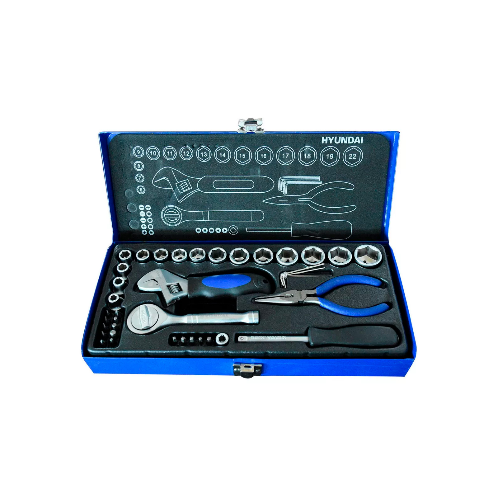 Juego Herramientas Autoclé 3/8 Pulgada 38pzas Hyjh38 Hyundai
