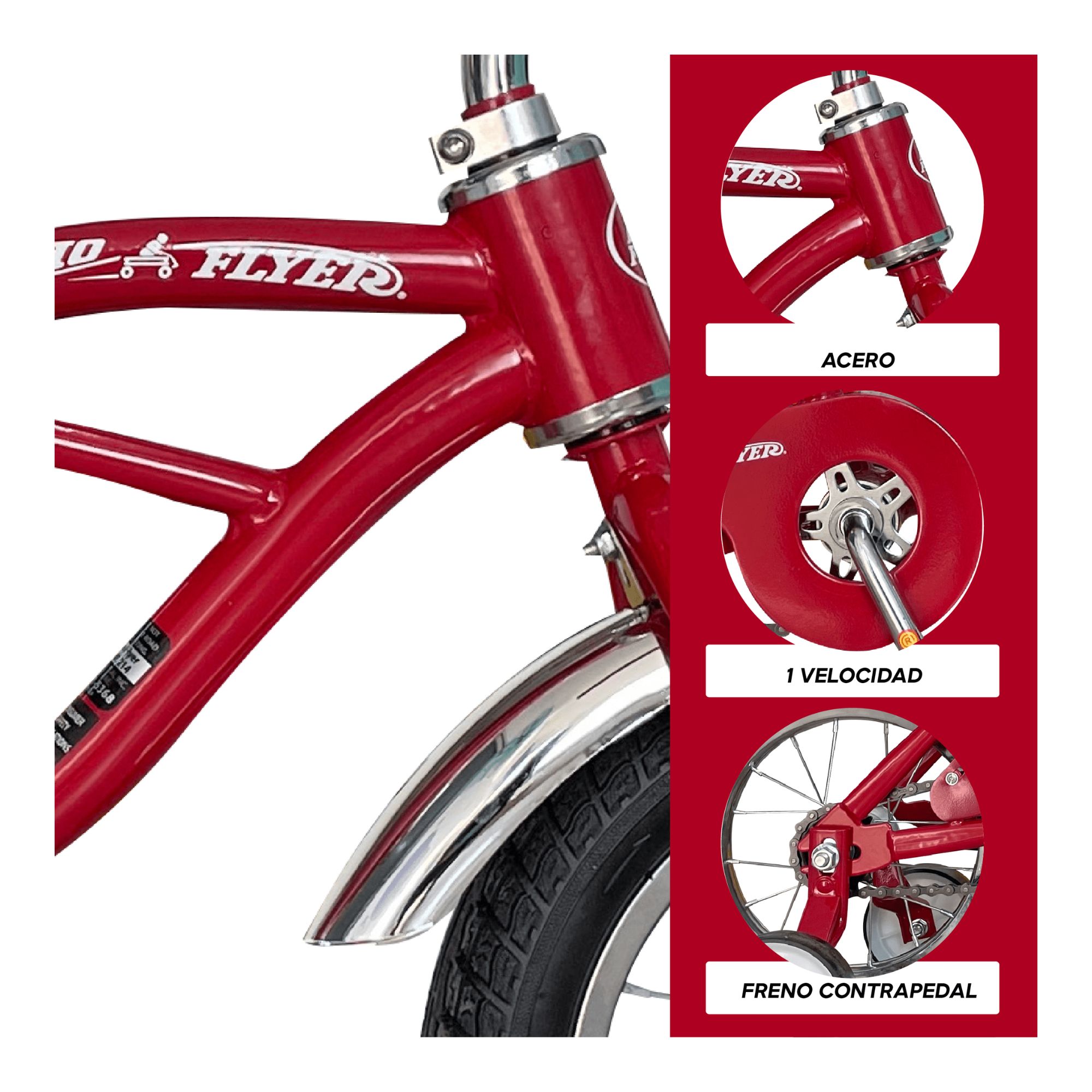 Bicicleta R12 Infantil Con Ruedas De Apoyo Radio Flyer Monk