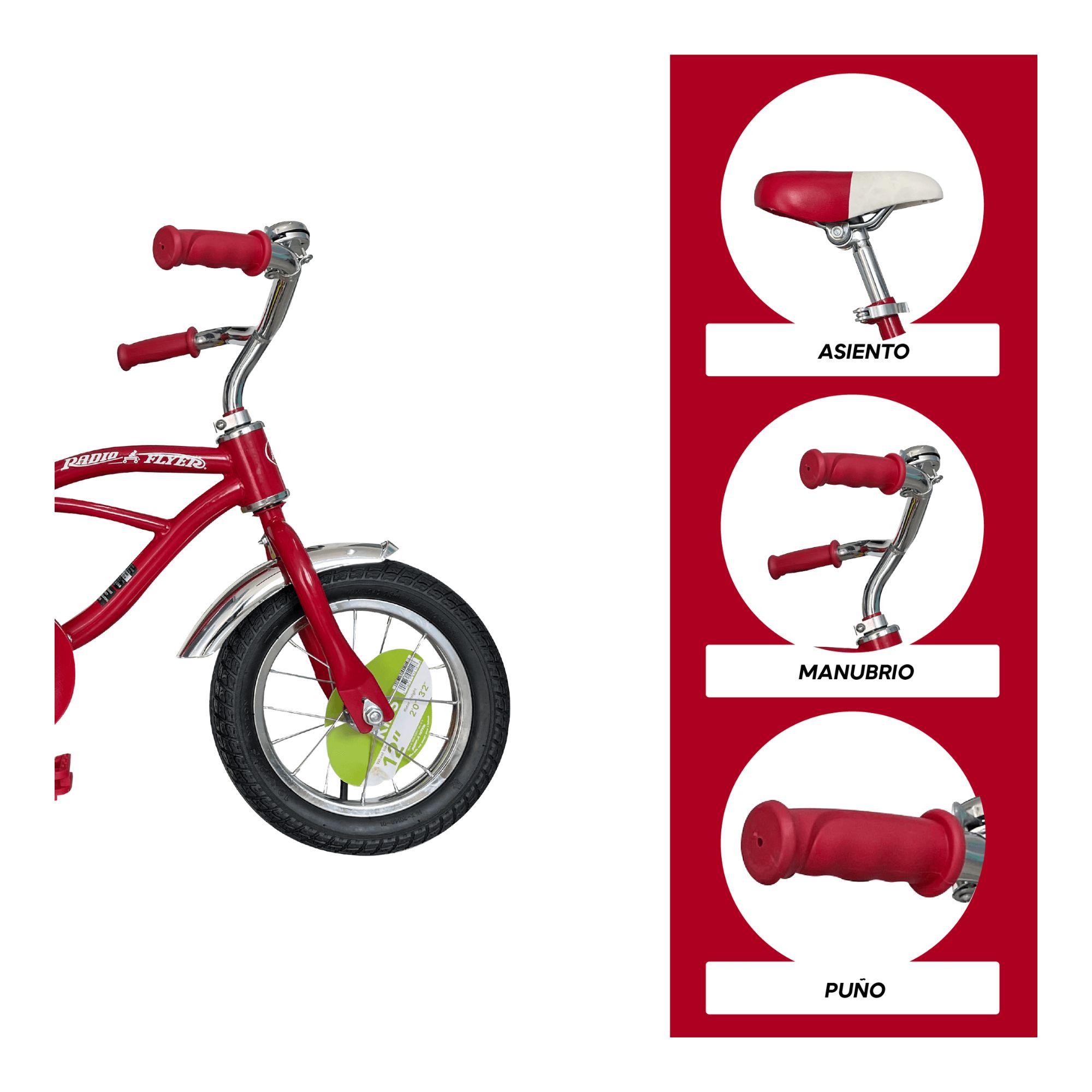 Bicicleta R12 Infantil Con Ruedas De Apoyo Radio Flyer Monk