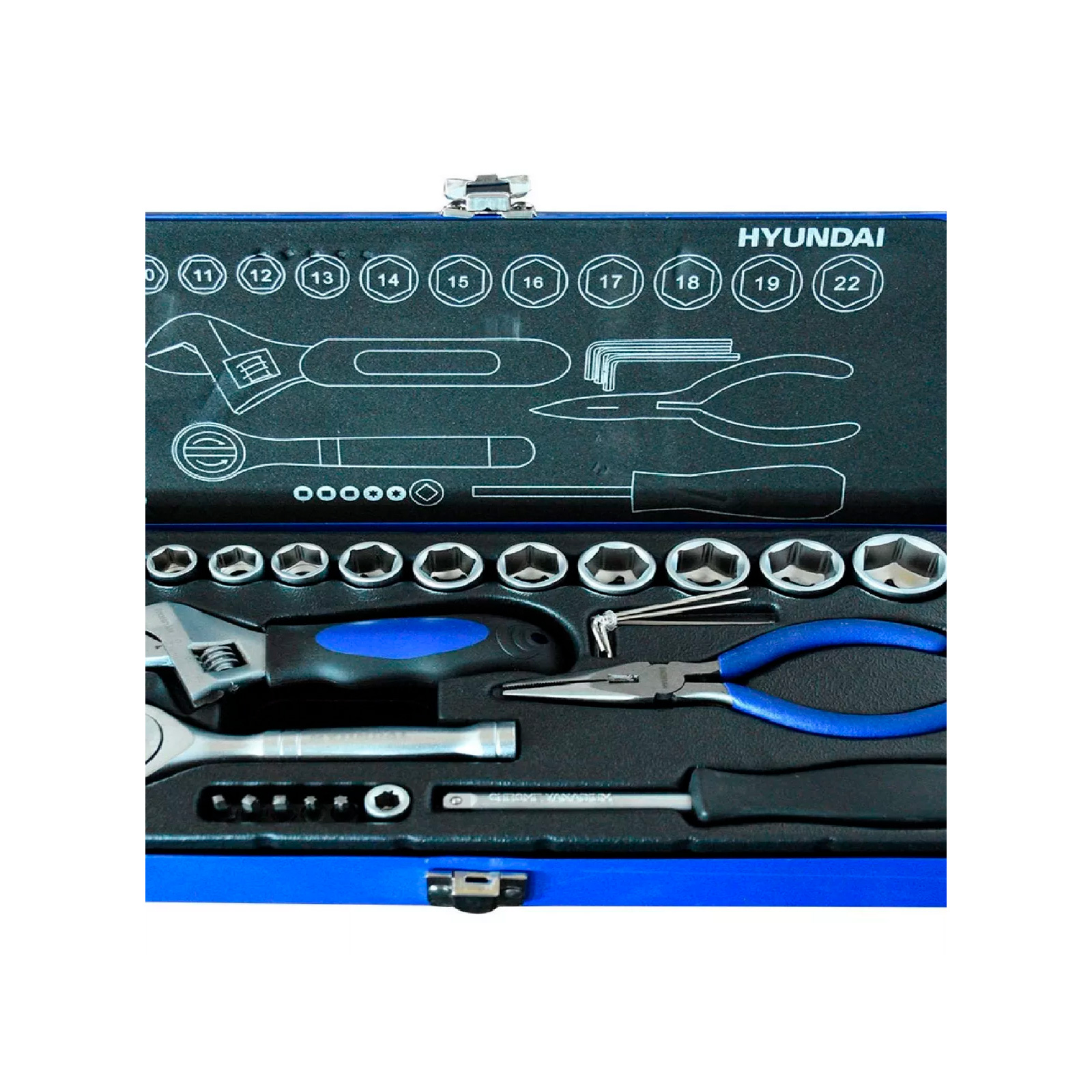 Juego Herramientas Autoclé 3/8 Pulgada 38pzas Hyjh38 Hyundai