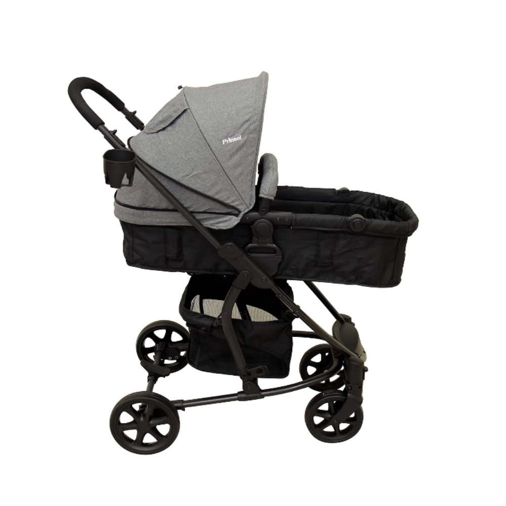 Carreola con sistema de viaje plegable multifuncional multiusos con asiento de auto 