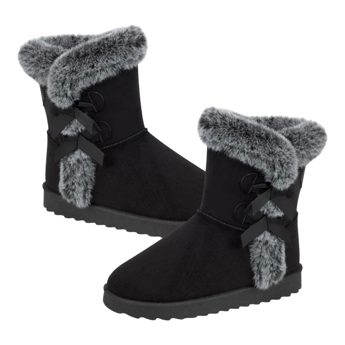 Botines Invernales Con Peluche Y Moños