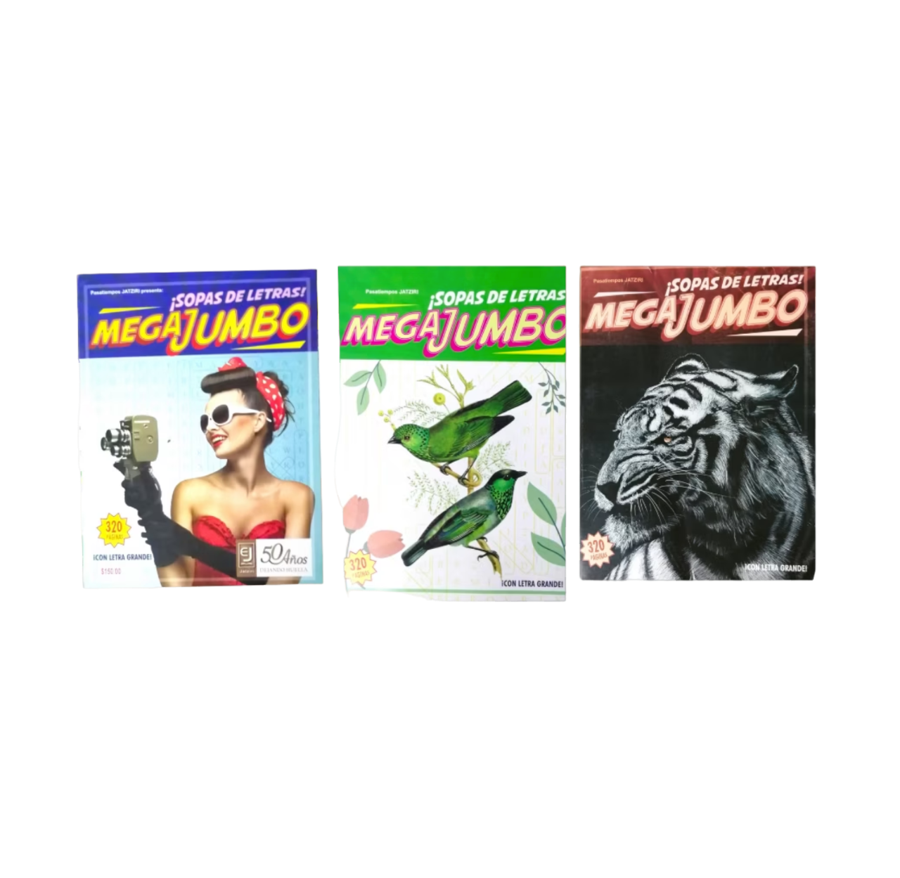 3 Libros De Sopas de Letras Mega Jumbo Letra Grande Destreza Mental