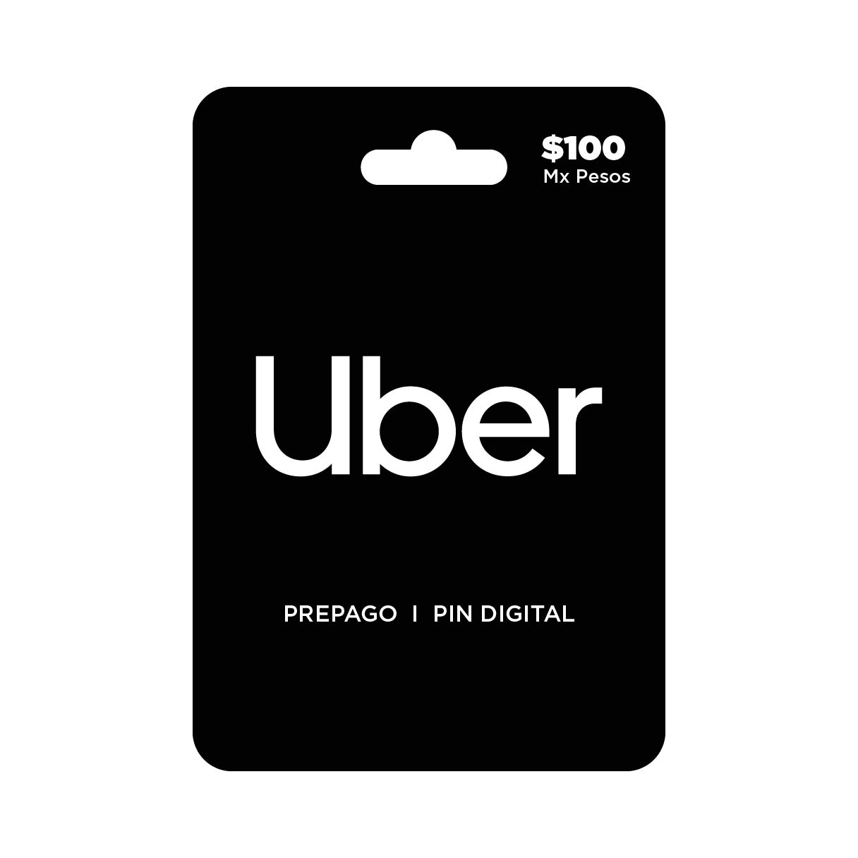 Uber $100 tarjeta prepago, pin digital