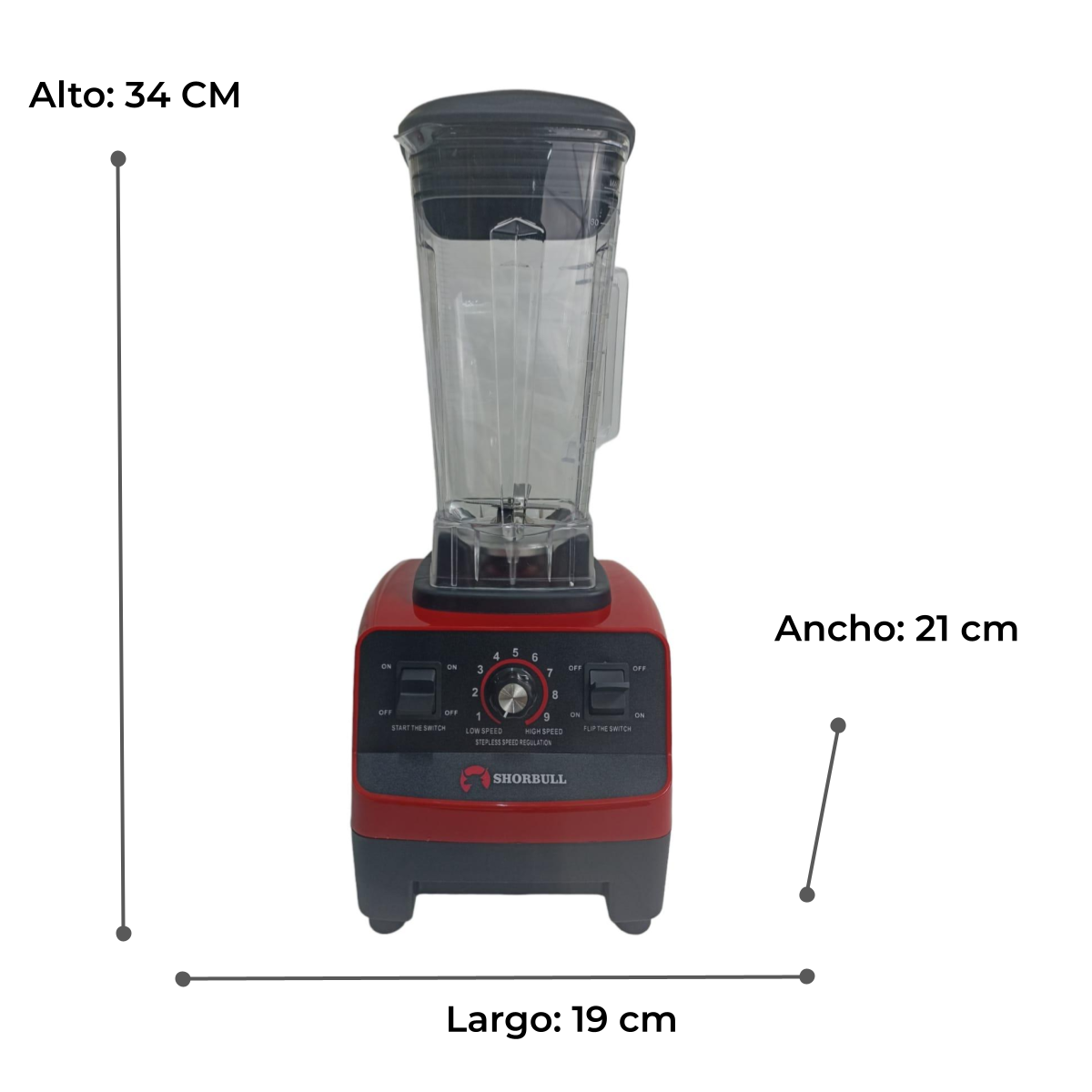 Licuadora Profesional Blender 4500w Rudo Frappe 2l Shorbull