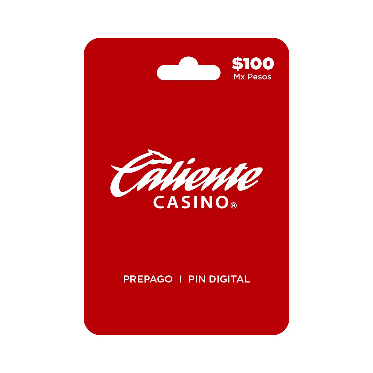 Caliente $100 tarjeta prepago, Pin digital