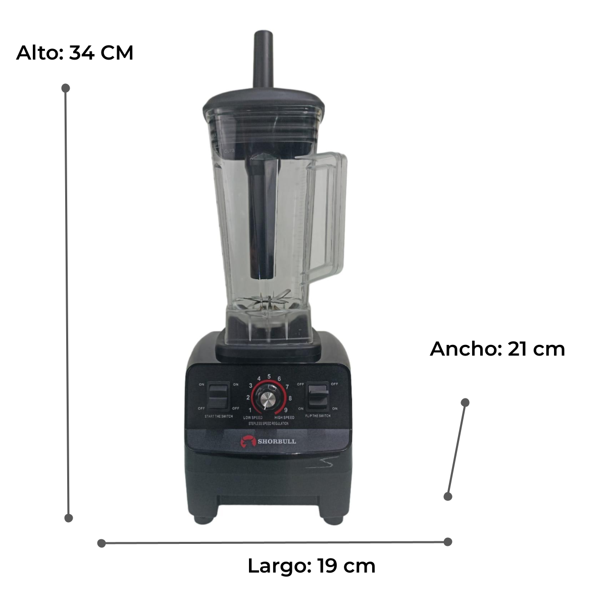 Licuadora Profesional Negra 4500w Rudo Frappe 2l Shorbull