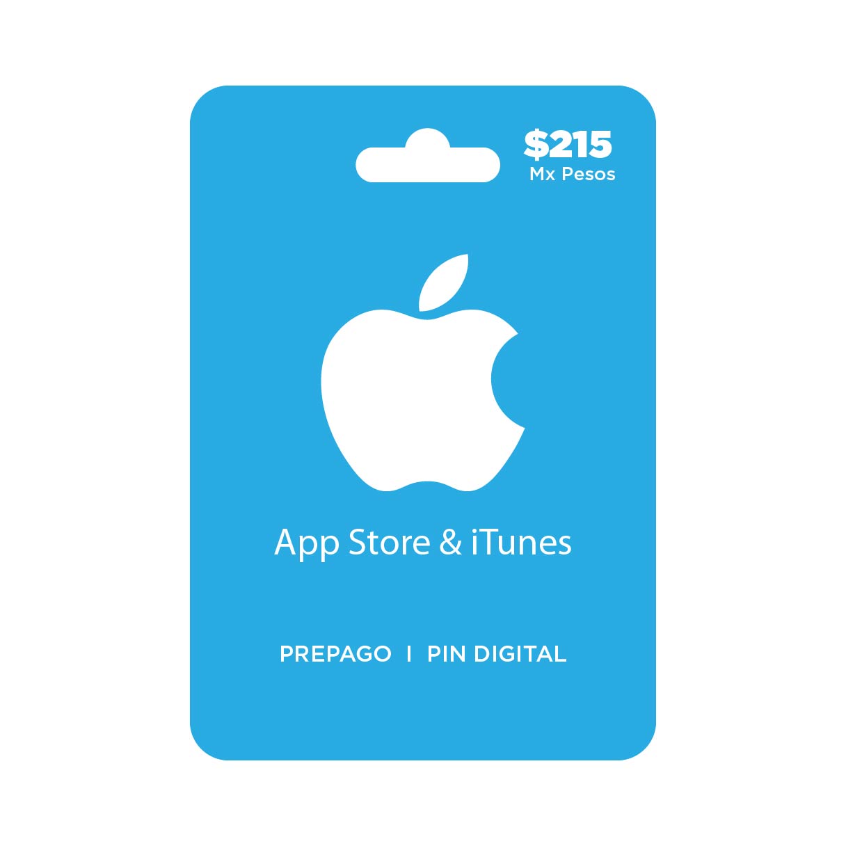 App Store $215 tarjeta prepago, Pin digital