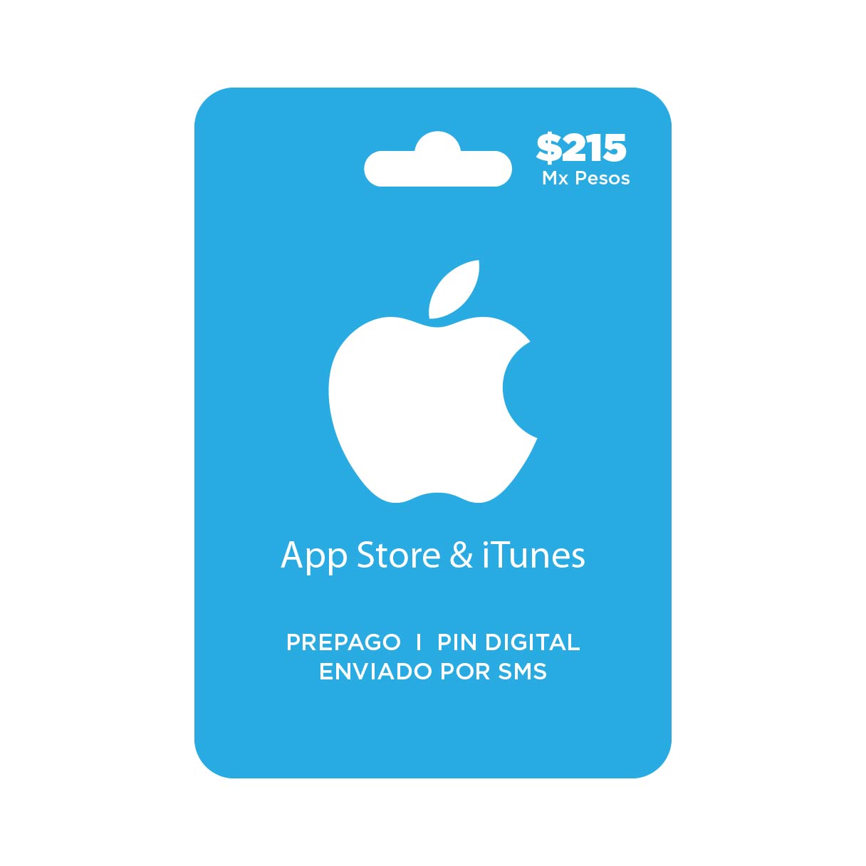 App Store $215 tarjeta prepago, Pin digital