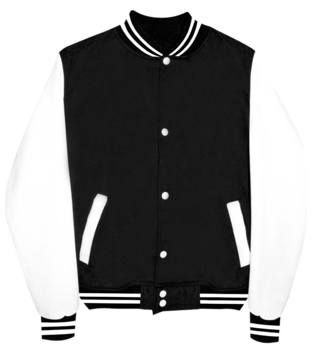 chamarra colegio universitaria negro - blanco 