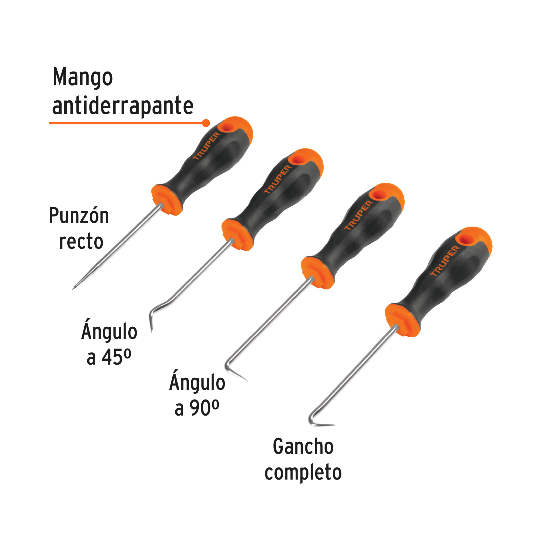 JUEGO DE 4 PUNTAS Y GANCHOS MULTIUSOS, TRUPER 14210