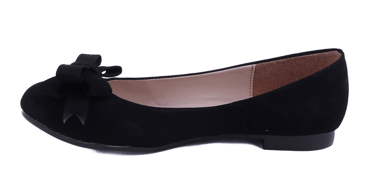 Zapato Escolar Flats Juvenil Negro Vestir Balerina 515-n.