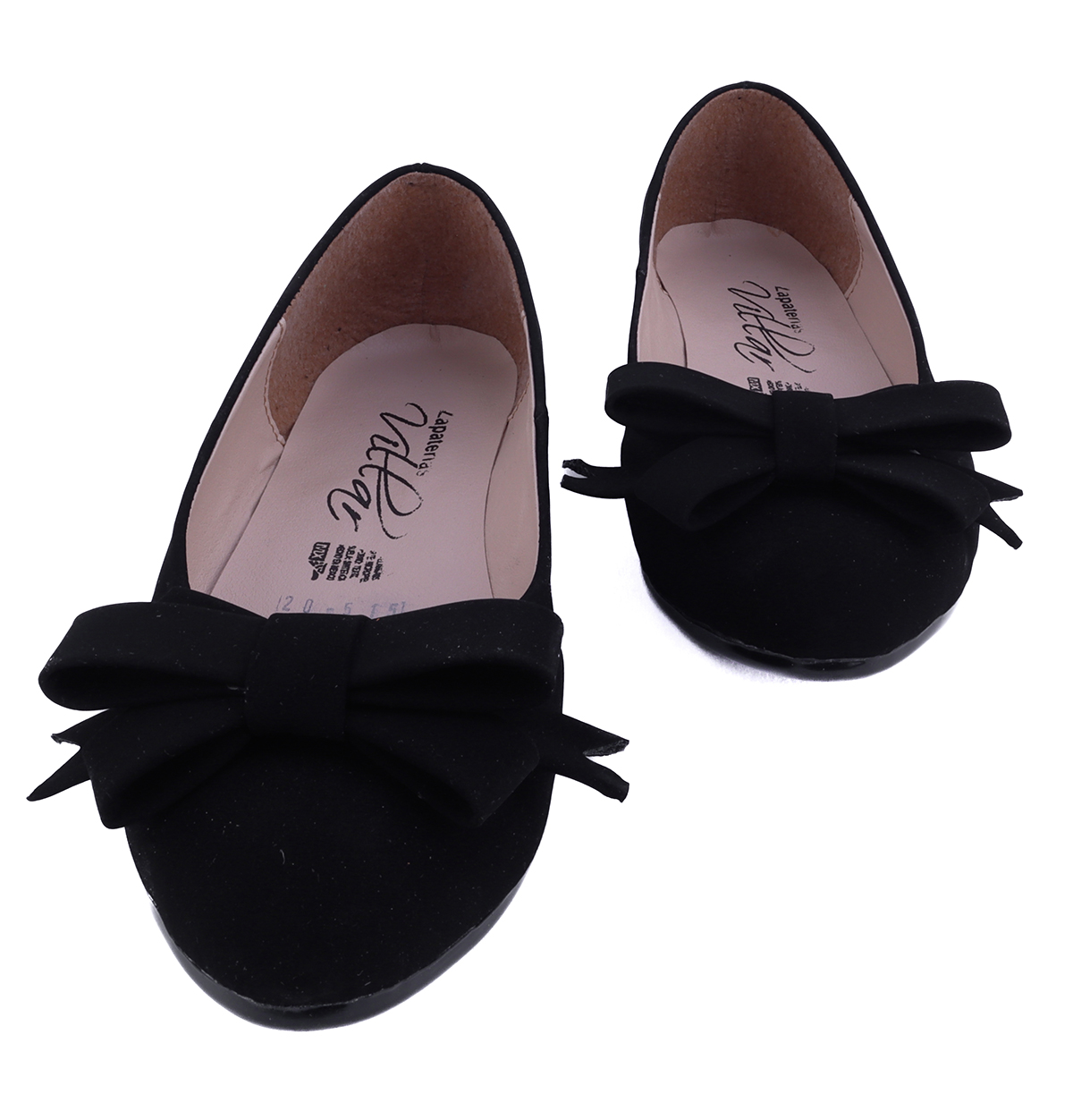 Zapato Escolar Flats Juvenil Negro Vestir Balerina 515-n.