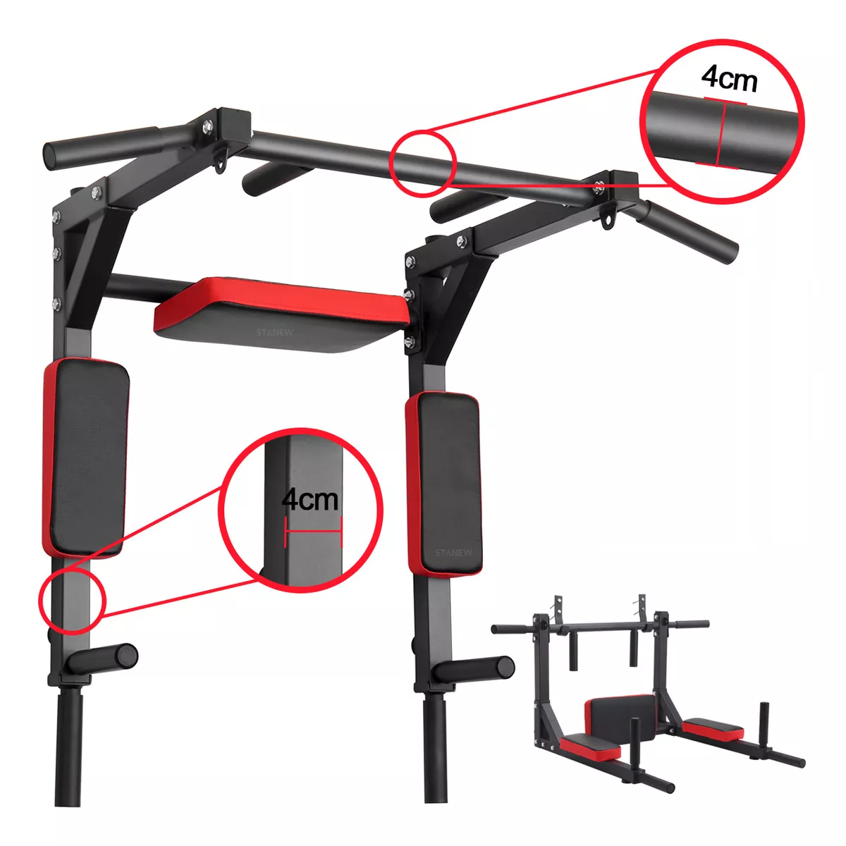 Barra 8en1 Dominadas Pared Gym Multifuncional Box Pesas