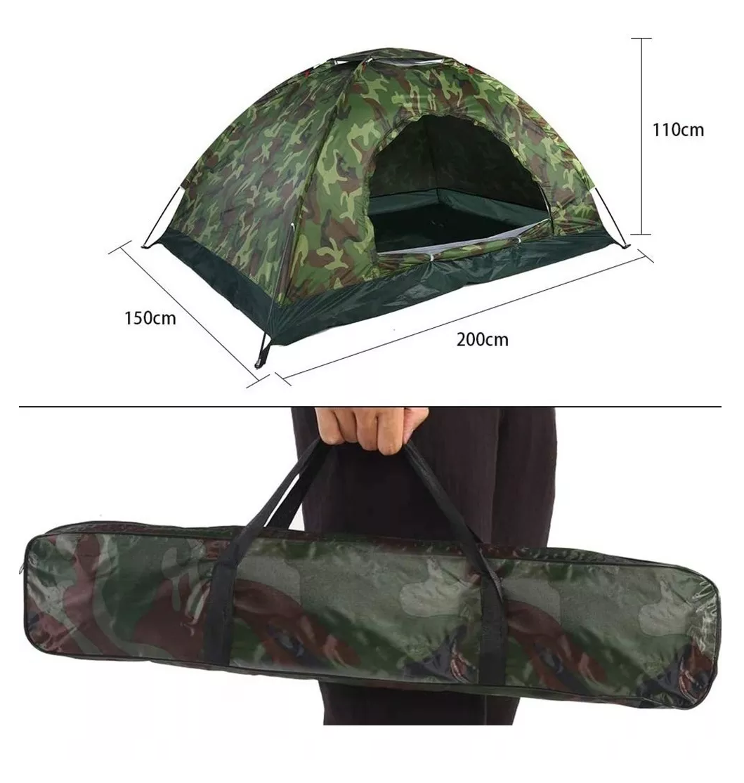 Tiendas Casa Campaña Camuflaje Verde 2-4 Personas