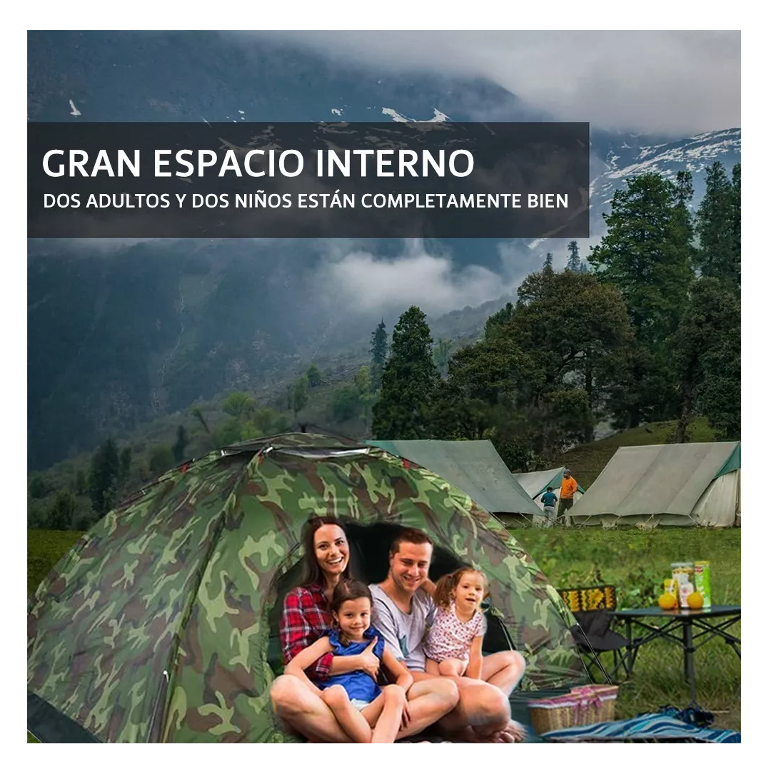 Tiendas Casa Campaña Camuflaje Verde 2-4 Personas