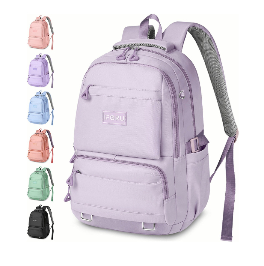 Mochila Escolar Viaje Bolsa P/ Laptop 15.6 Inch Iforu 30l lila