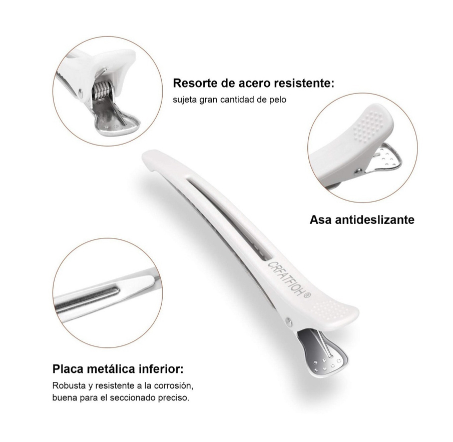 Pinzas Para Cabello Broche Profesionales Para Peinar 12pzs