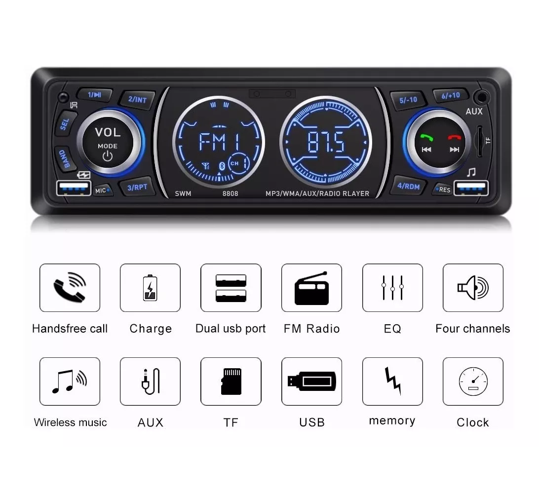 Estereo Para Auto Bluetooth Carga Rápida