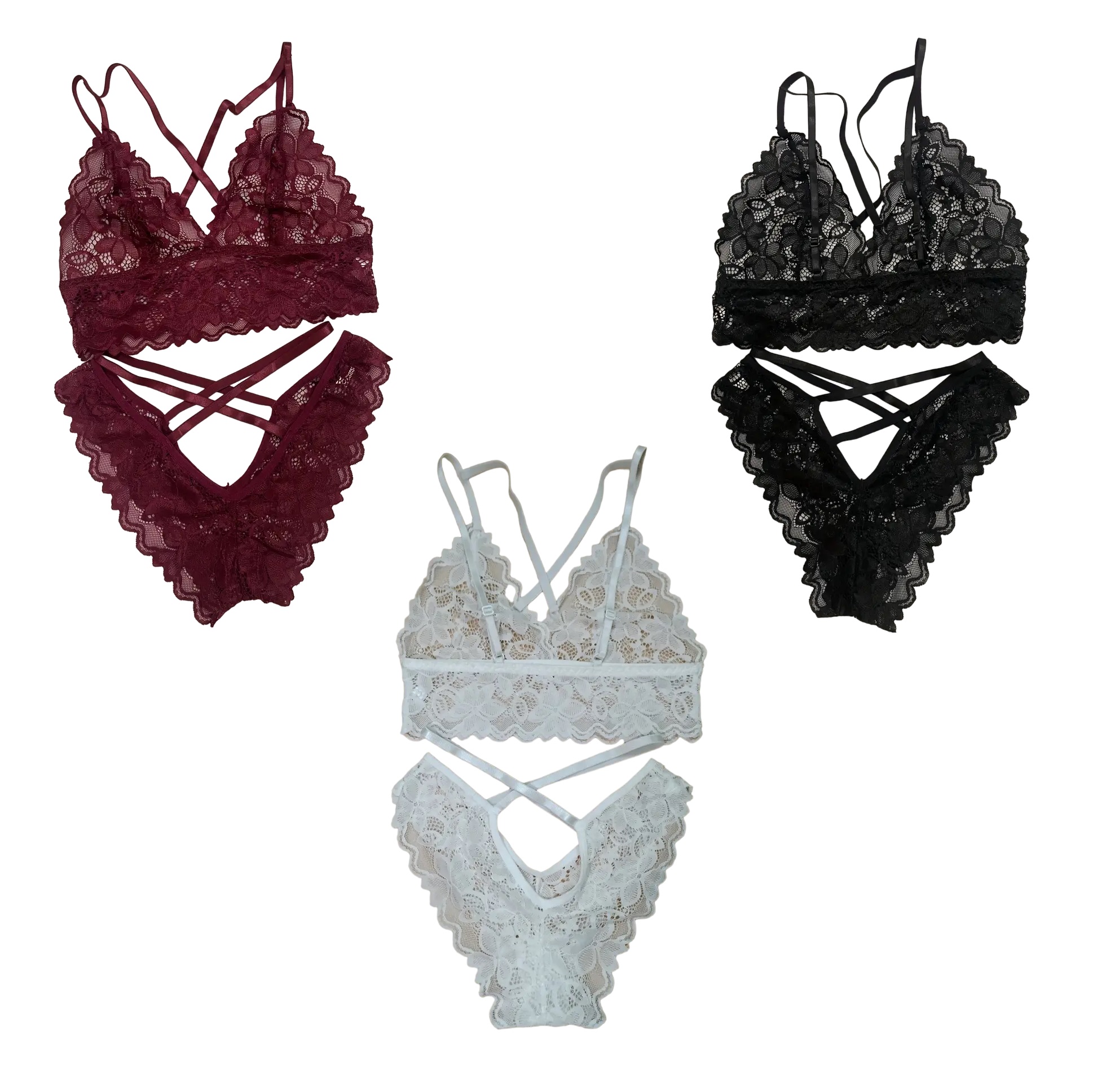 Conjunto de lenceria de encaje.