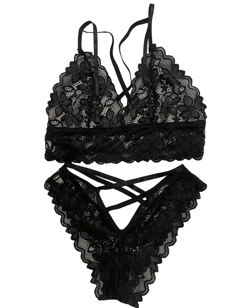 Conjunto de lenceria de encaje.