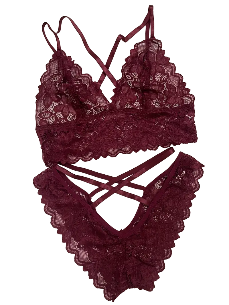 Conjunto de lenceria de encaje.