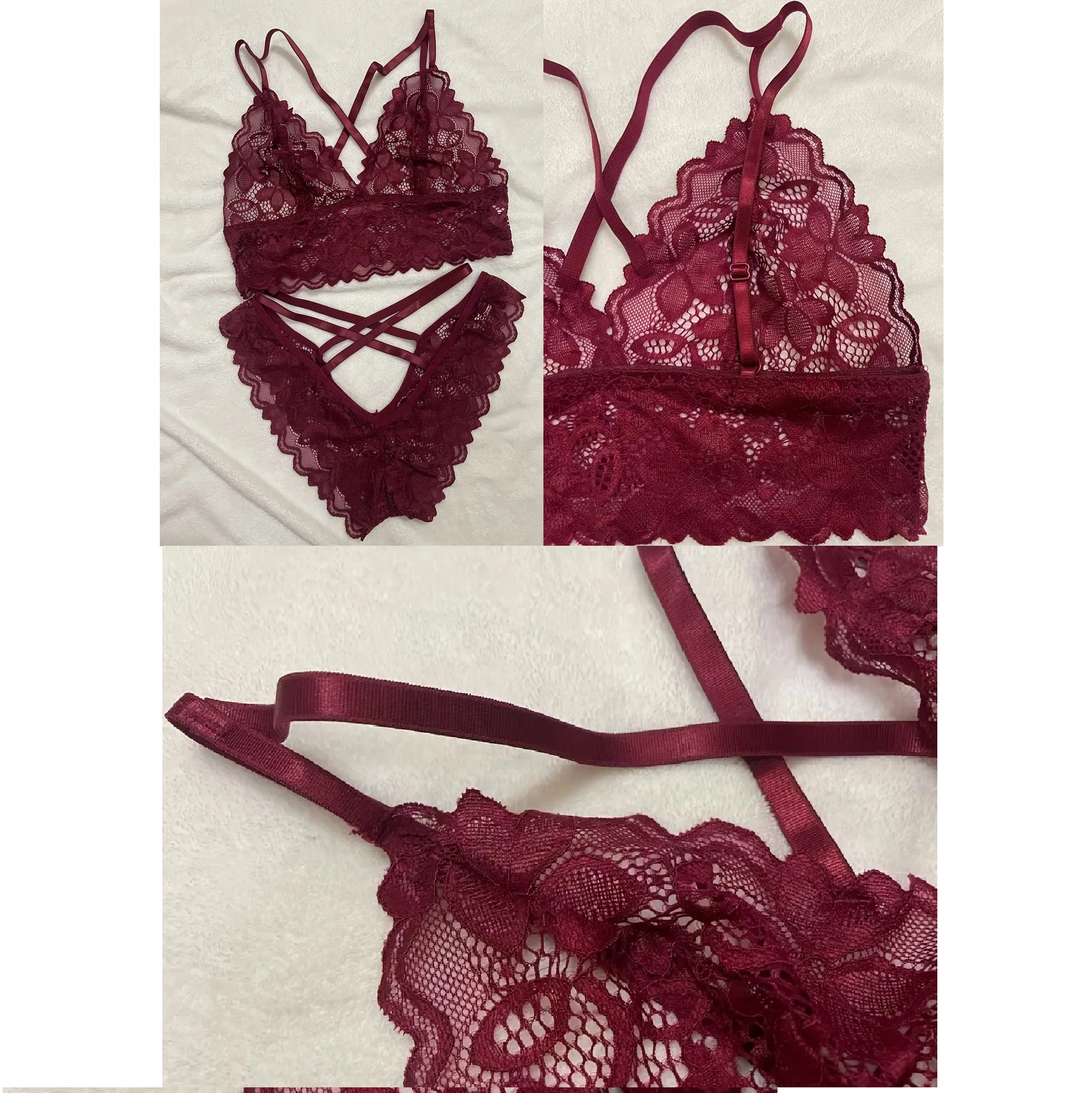 Conjunto de lenceria de encaje.