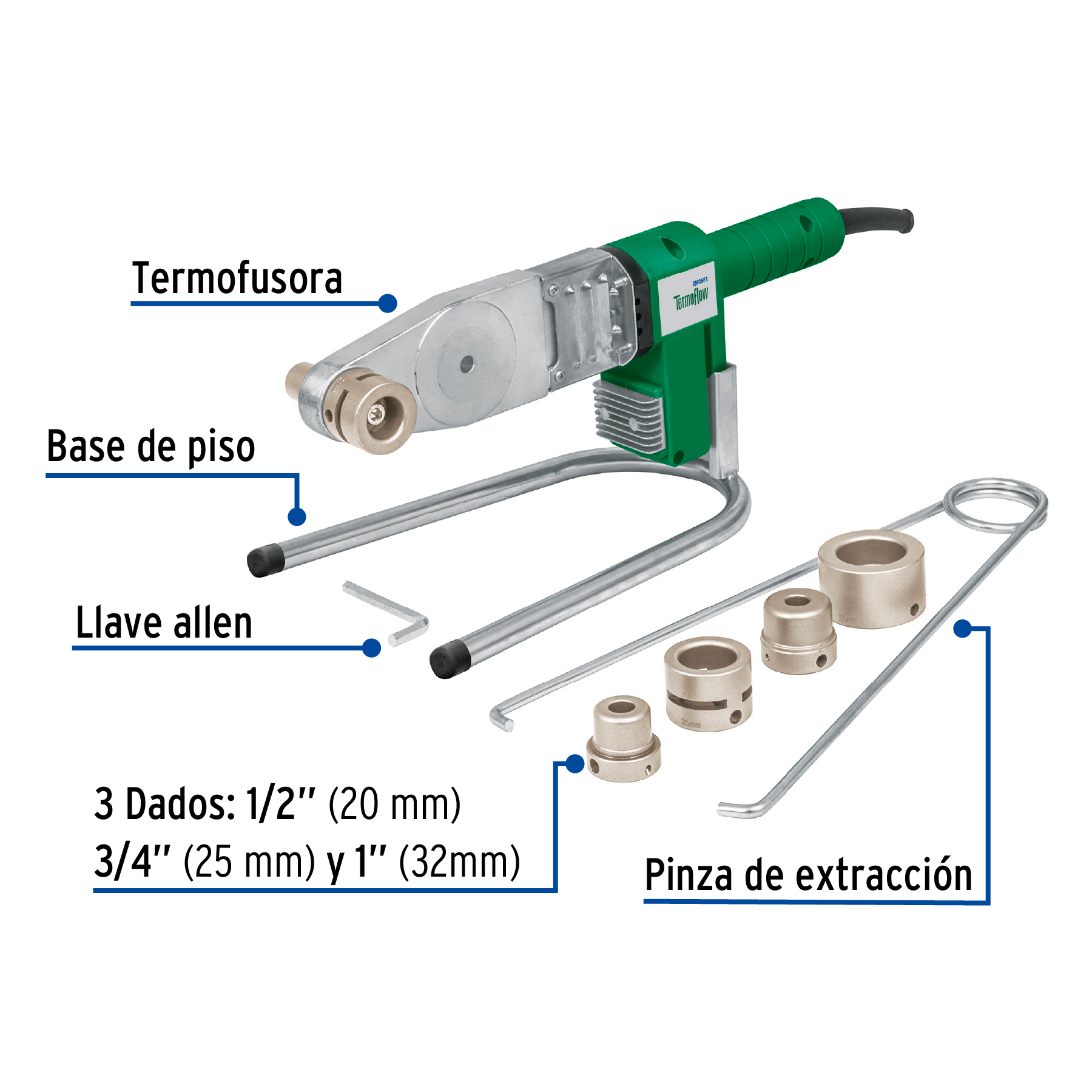TERMOFUSORA DE 600 W PARA PPR, FOSET 45171