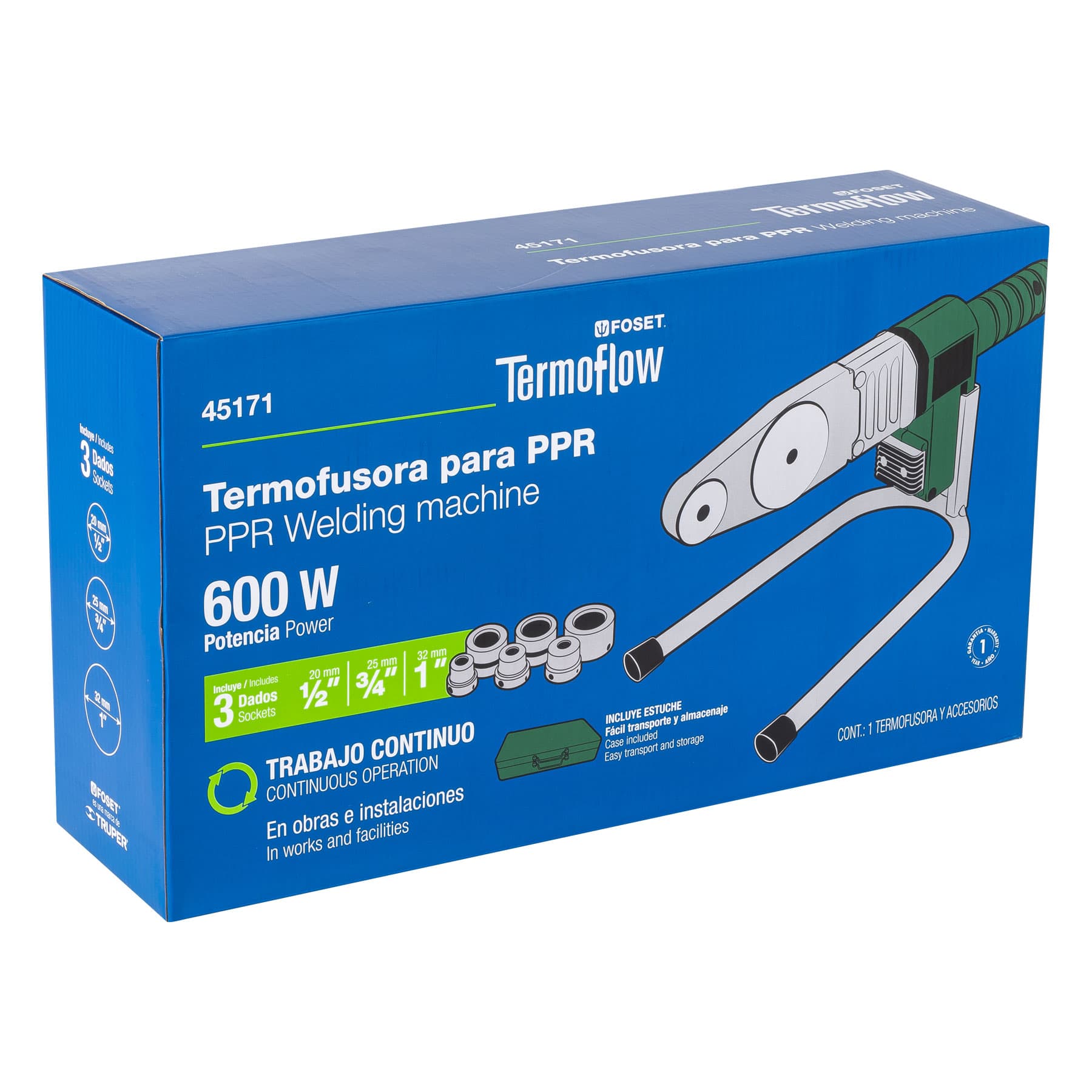 TERMOFUSORA DE 600 W PARA PPR, FOSET 45171