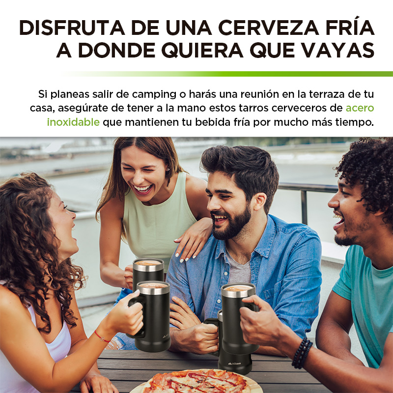 Tarro Cervecero de Acero Inoxidable 2 Piezas de 730 ml