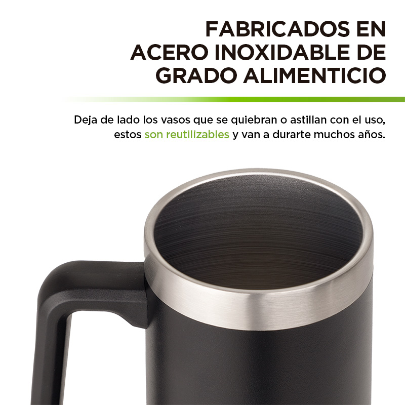 Tarro Cervecero de Acero Inoxidable 2 Piezas de 730 ml