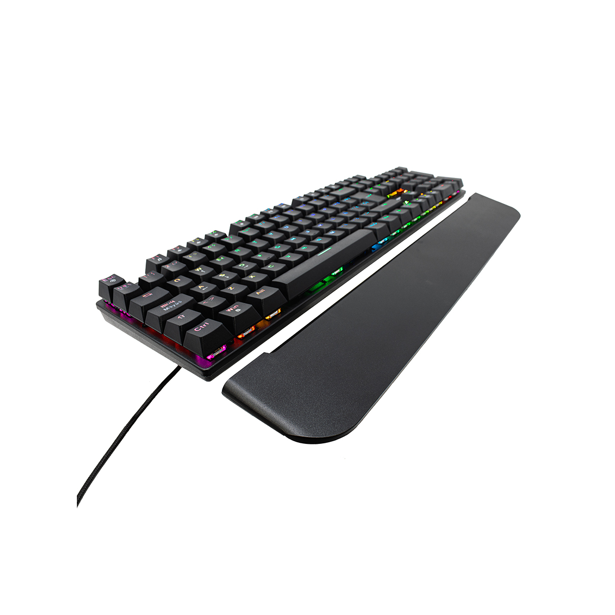 Ocelot teclado mecanico con switch rojo, full rgb y descansa muñecas removible sistema de imanes